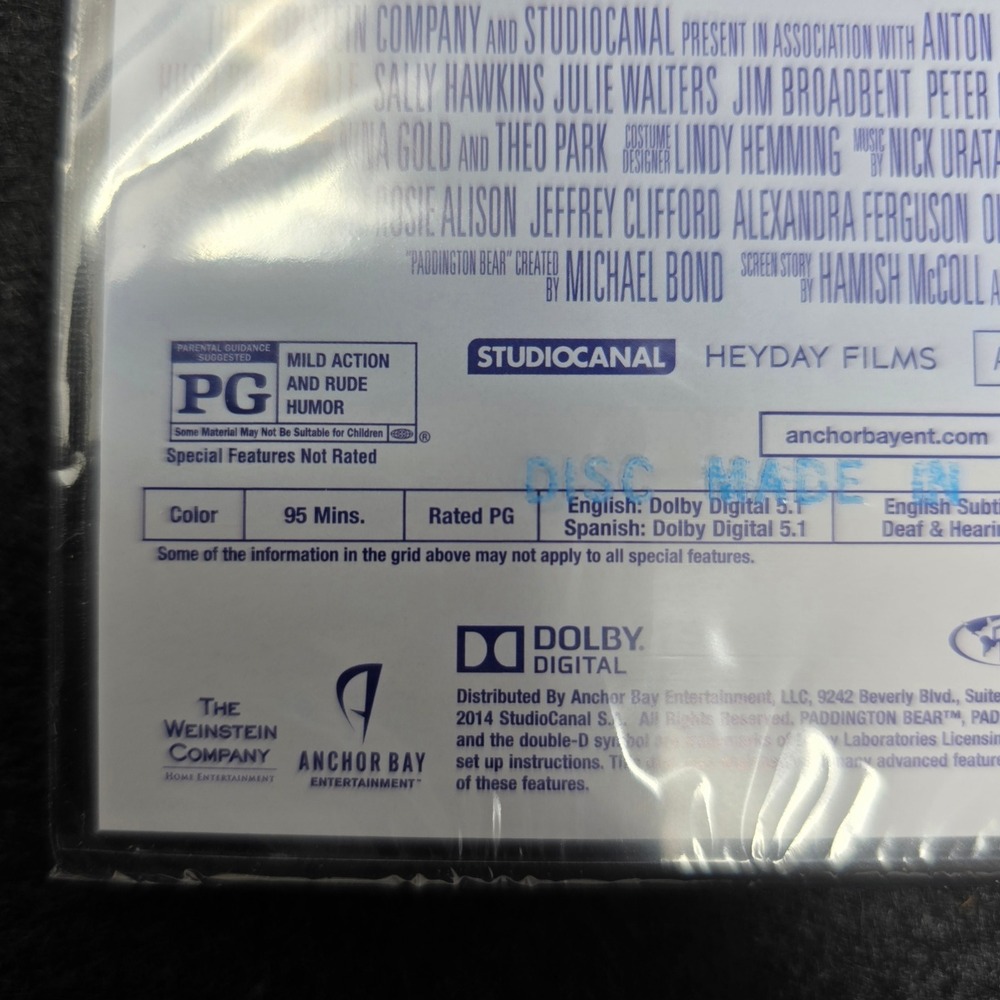 Paddington DVD Anamorphic Widescreen New Sealed with Slipcover - Picture 7 of 9